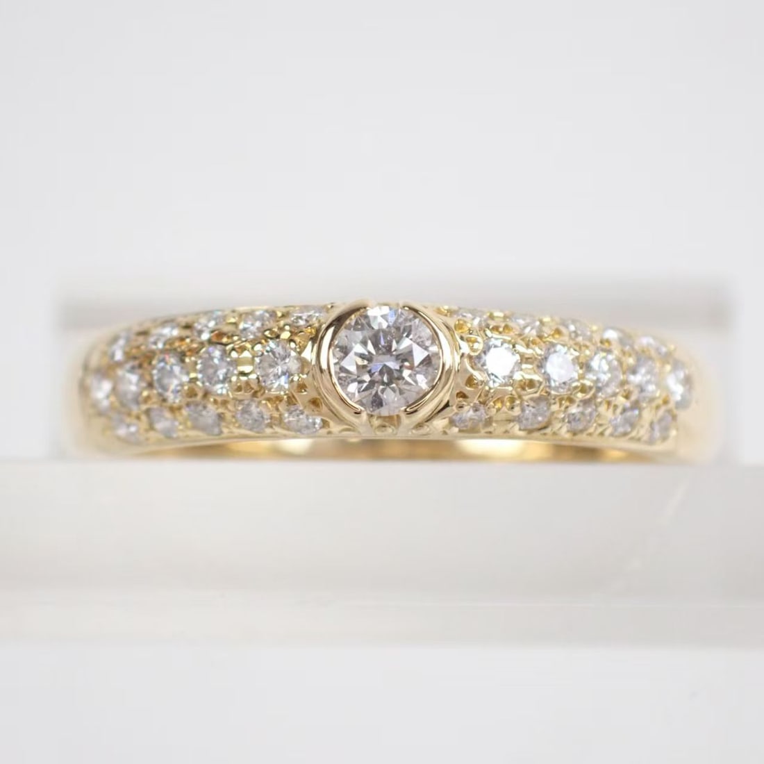 MIKIMOTO Diamond Ring: Type: Ring Metal: 18K Yellow Gold Diamond:0.40 ct Size:8 (US) Signed By: Mikimoto