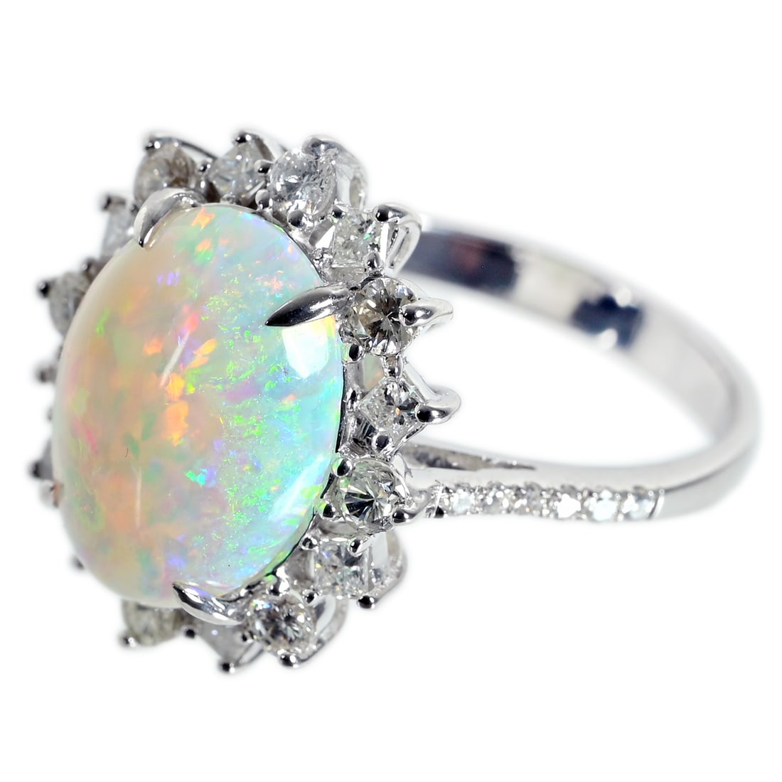 18K Opal Diamond Ring - 2