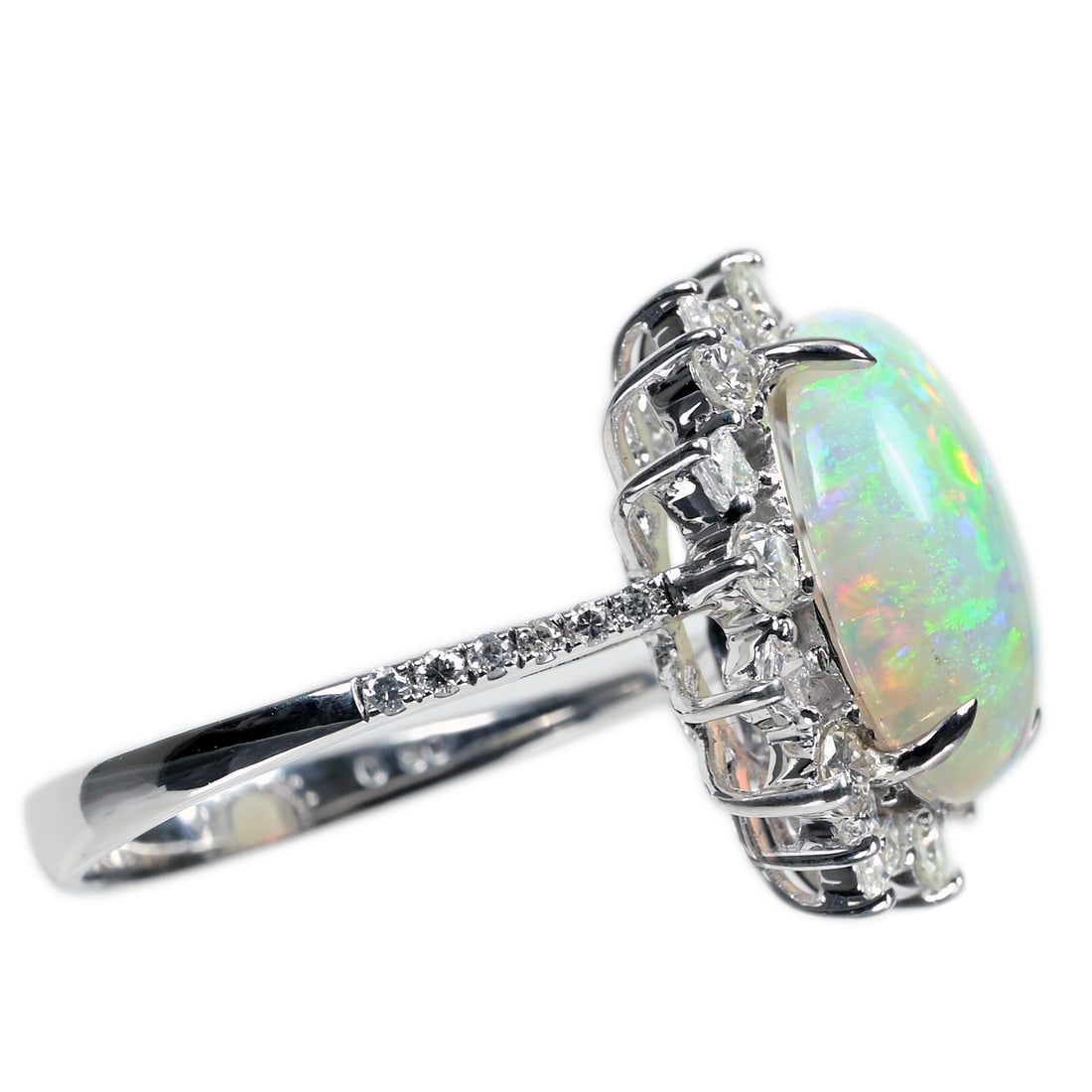 18K Opal Diamond Ring - 3