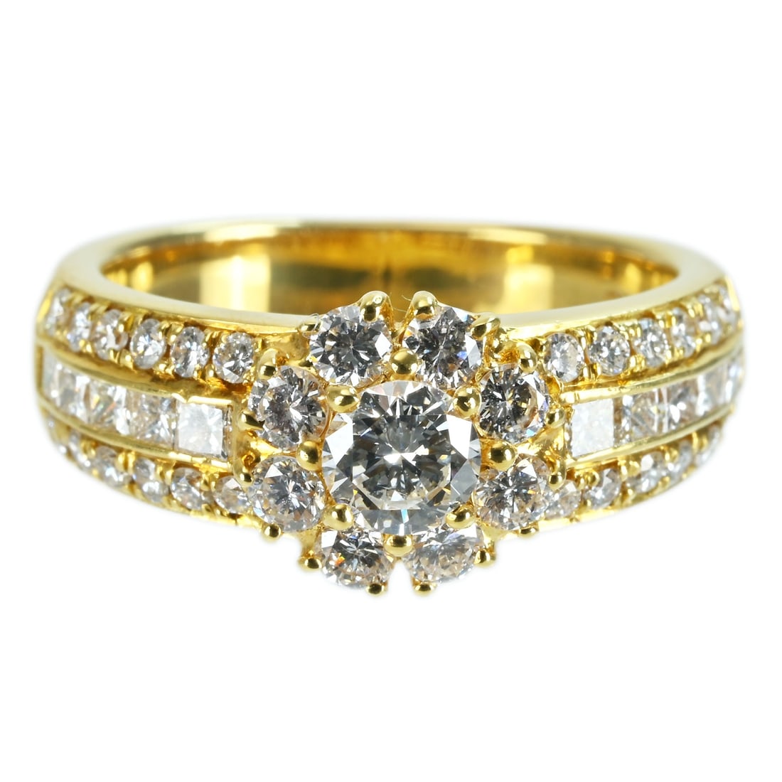 K18YG DIAMOND RING: Type:RING Item Name:K18YG DIAMOND RING Diamond:1.18ct Metal:18K Size:5(US) Accessories:N/A