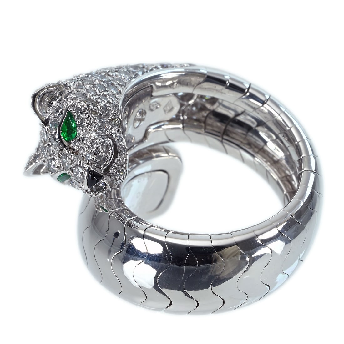 CARTIER K18WG PANTHERE Ring: Type:RING Item Name:CARTIER K18WG PANTHERE Ring Brand:CARTIER Metal:18K Size:7.5(US) Accessories:N/A