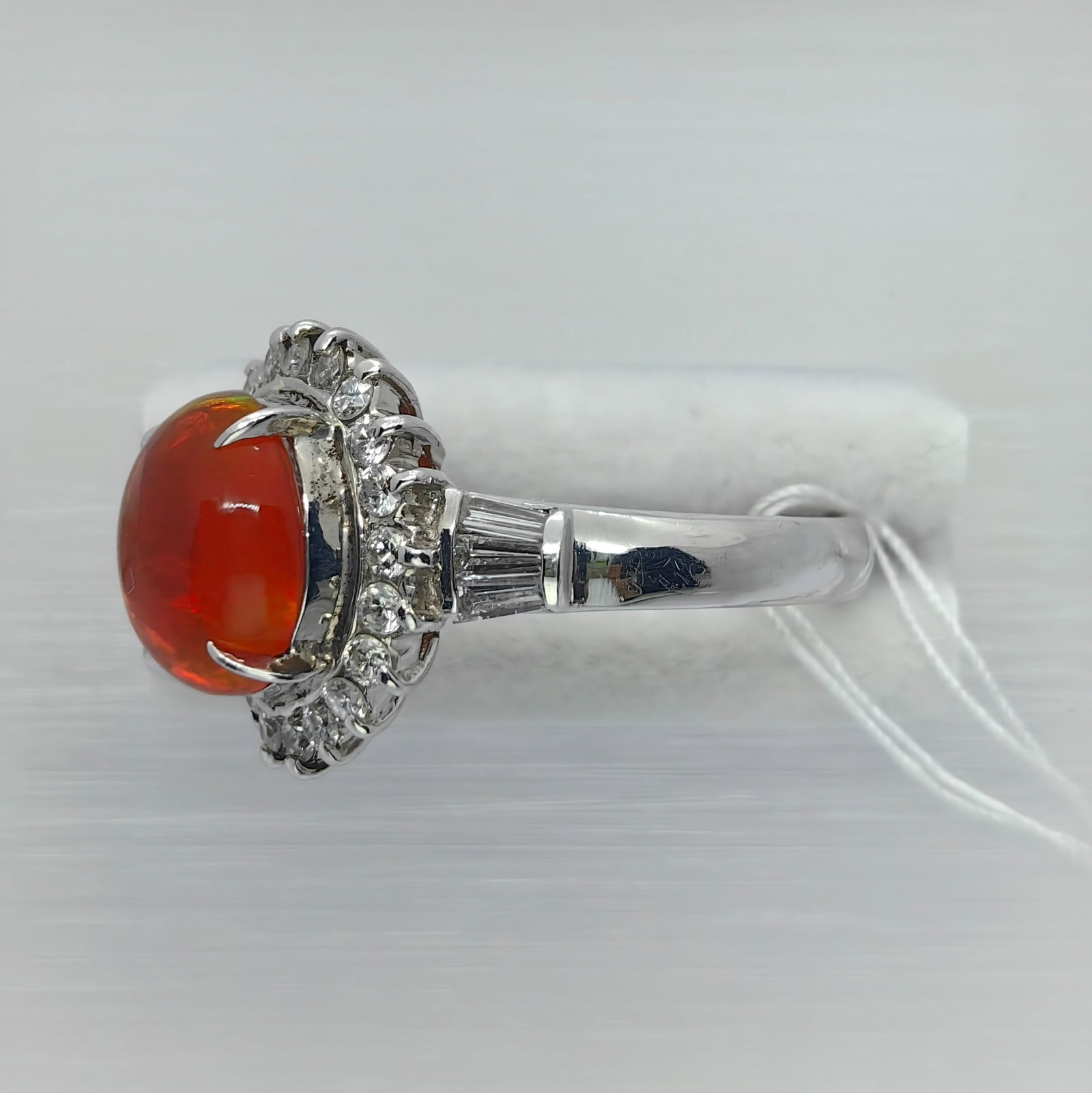 Pt900 Opal Diamond Ring - 3