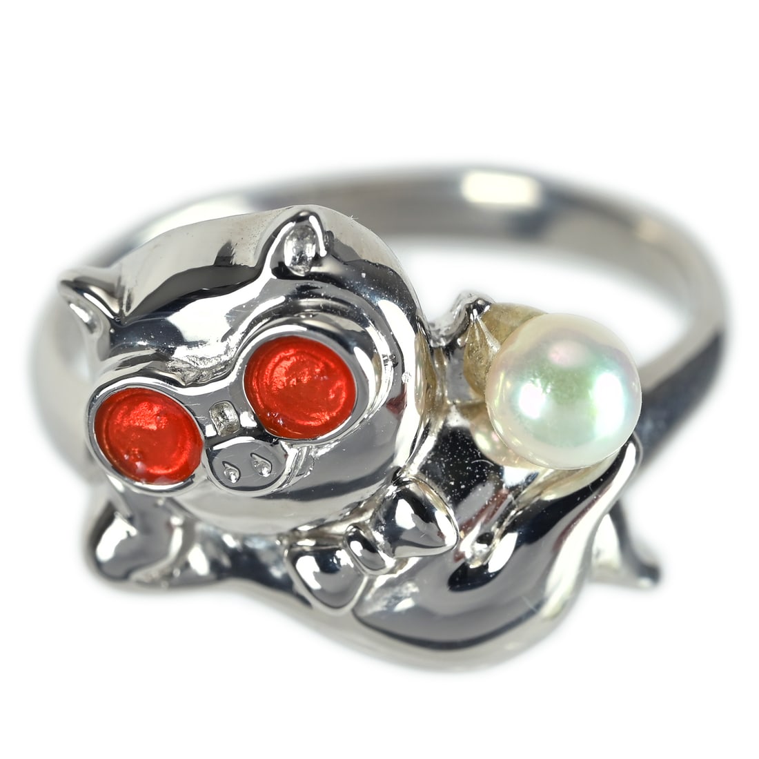Pt900 Pearl Ring: Type: Ring Metal:Platinum Size:6.5(US) Signed By: N/A