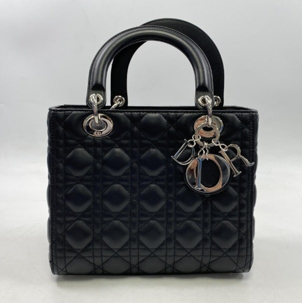 CHRISTIAN DIOR Lady Dior Black Lambskin Bag: Brand:Christian Dior Material:Lambskin Model No.: 2020YR Sizs:N/A Accessories: Box, Dustbag