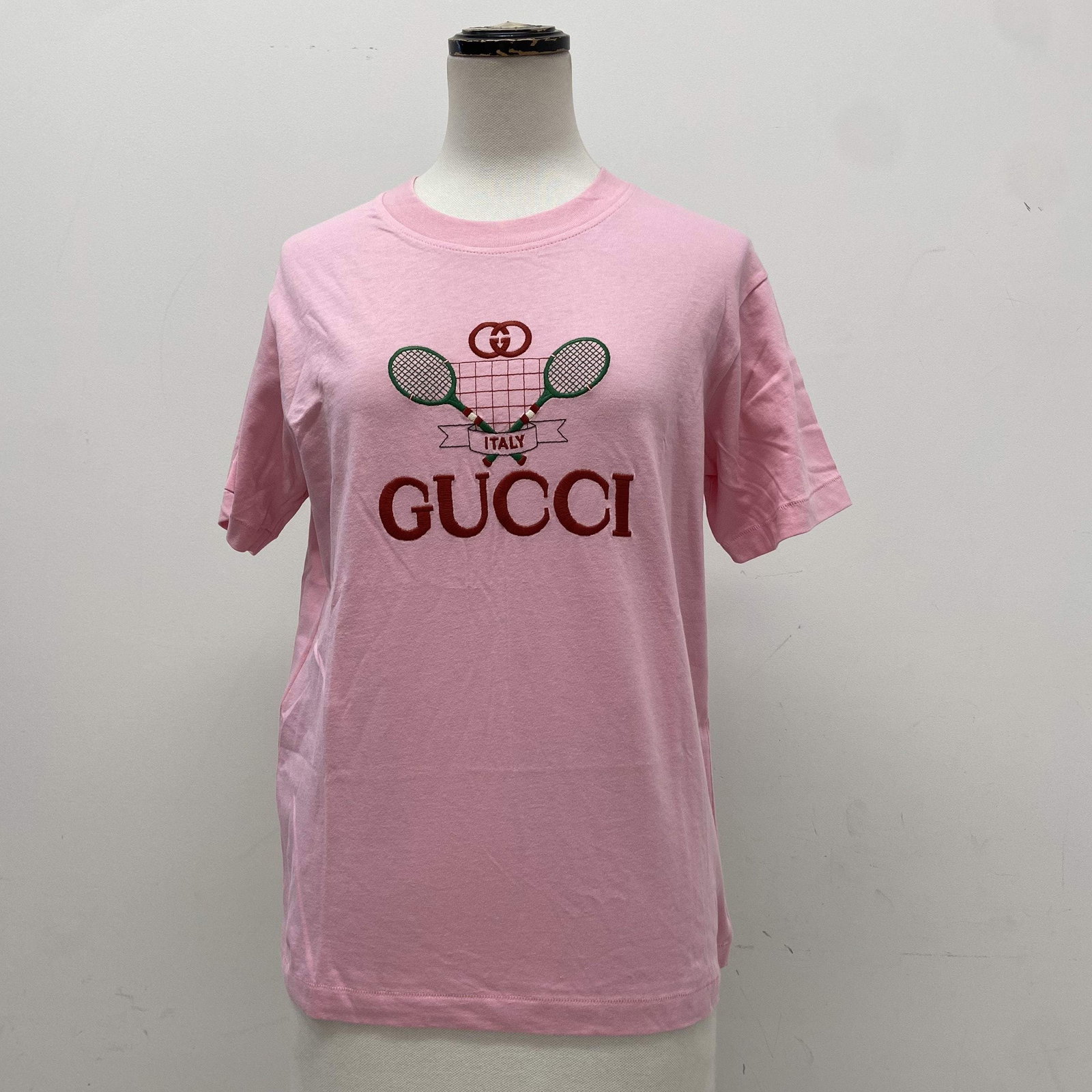 GUCCI T-shirt GG Pink: Item Name:Gucci T-shirt GG Pink XXS Brand:Gucci Model No.:WN0 580762 Sizs:XXS Material:Cotton Accessories:N/A