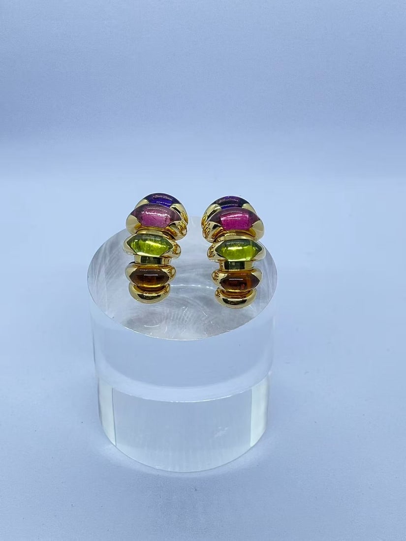 BVLGARI BULAGRI K18 Multi-Gem Earrings: Type: Earring Metal:18K Size:N/A Signed By:BVLGARI