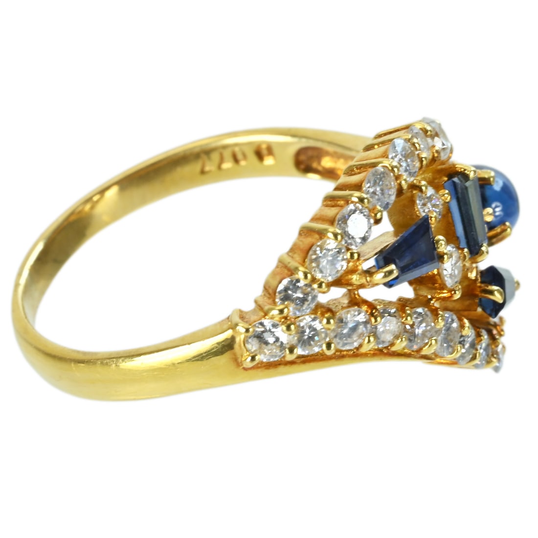 K18 Sapphire Diamond RIng - 3