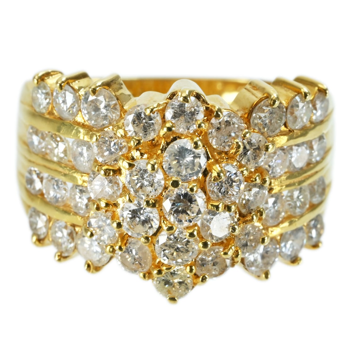 K18YG DIAMOND RING: Type:RING Item Name:K18YG DIAMOND RING Diamond:2.00ct Metal:18K Size:4.5 Accessories:N/A