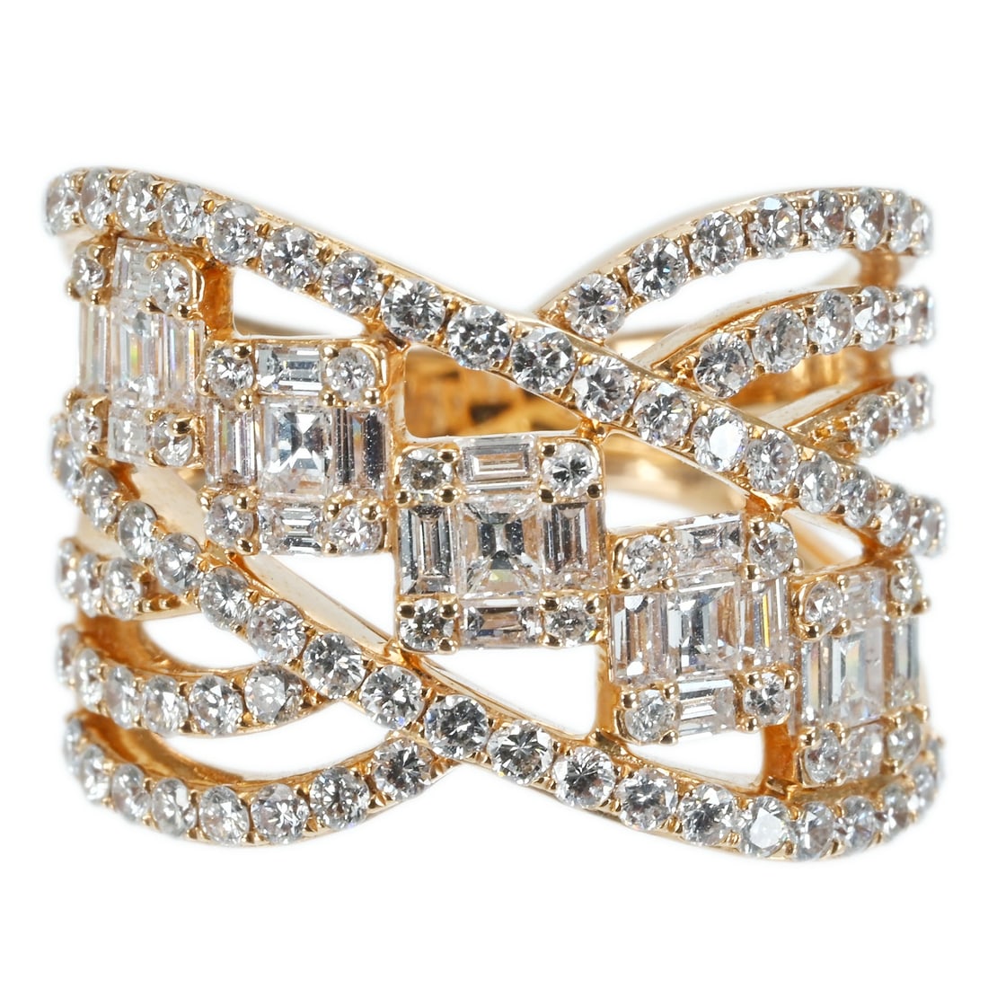 K18PG DIAMOND RING: Type:RING Item Name:K18PG DIAMOND RING Diamond:2.00ct Metal:18K Size:6.25(US) Accessories: