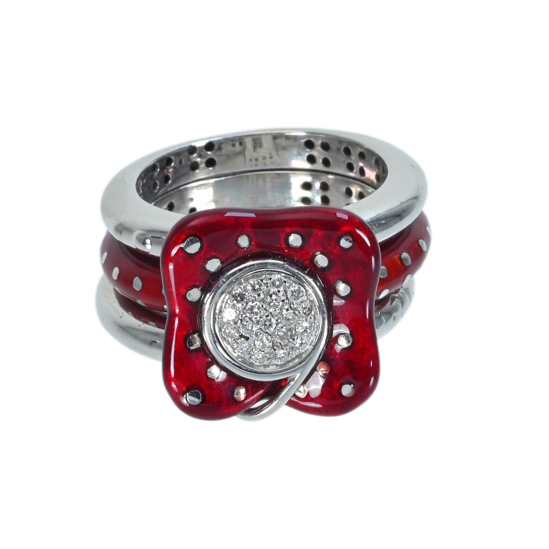 La NOUVELLE BAGUE K18 Enamel Diamond Ring: Brand:La NOUVELLE BAGUE Sizs:7(US) Material:K18 Accessories:N/A