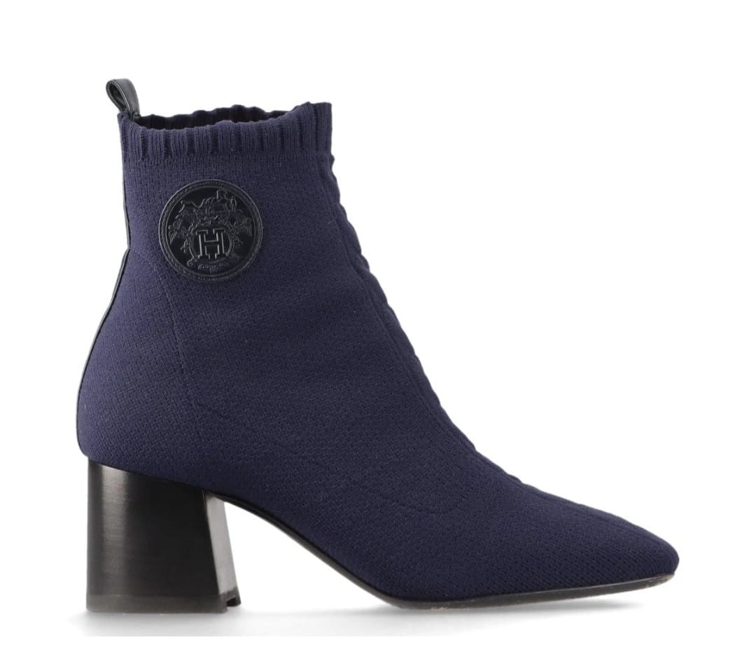 Hermes 60 Volver Ankle Nylon Navy Boots (1 of 2)