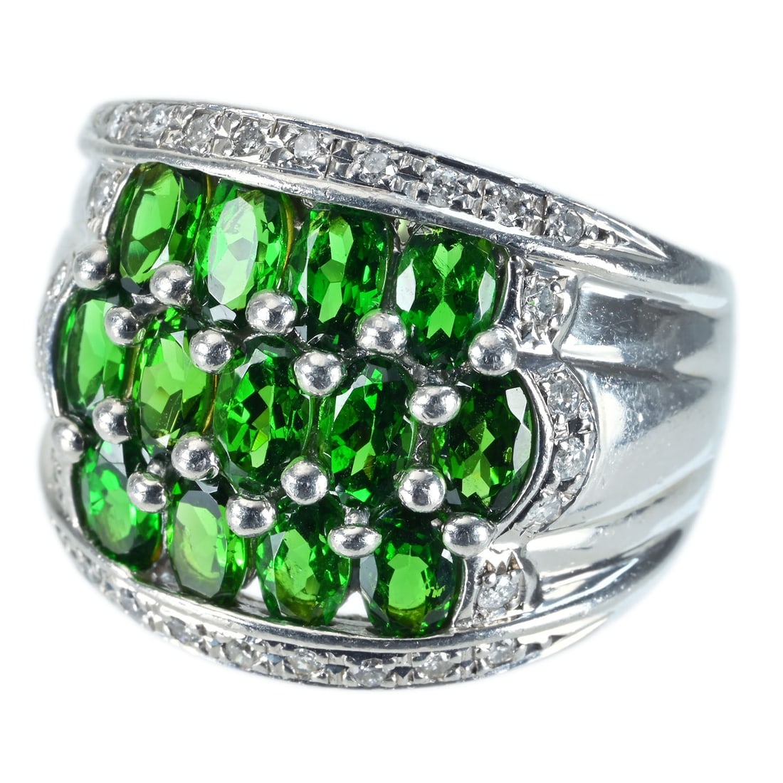 PT900 GARNET RING - 2