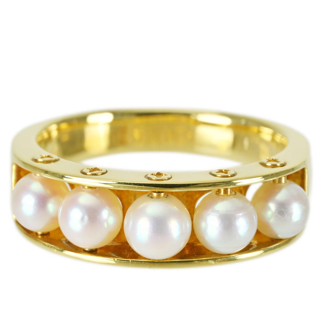 TASAKI 4.0-5.0mm Pearl K18 Ring: Brand:TASAKI Model No.:N/A Sizs:7.25(US) Material:K18 Accessories:Box