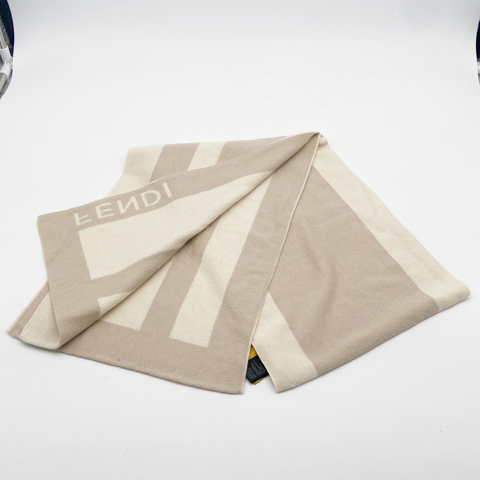FENDI Muffler Wool Beige