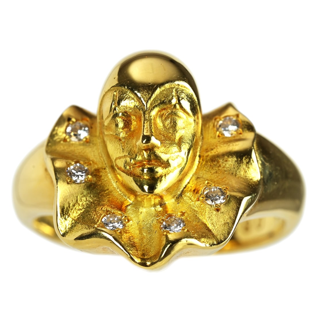 AGOSTINI K18 Diamond Ring: Type: Ring Metal:18K Yellow Gold Diamond:0.08ct Size:4.5(US) Signed By: AGOSTINI