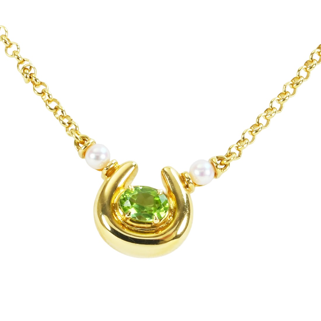 MIKIMOTO K18 Peridot Necklace: Brand:MIKIMOTO Model No.:N/A Peridot:0.70ct Sizs:39.5cm Material:K18 Signed By:MIKIMOTO Accessories:N/A