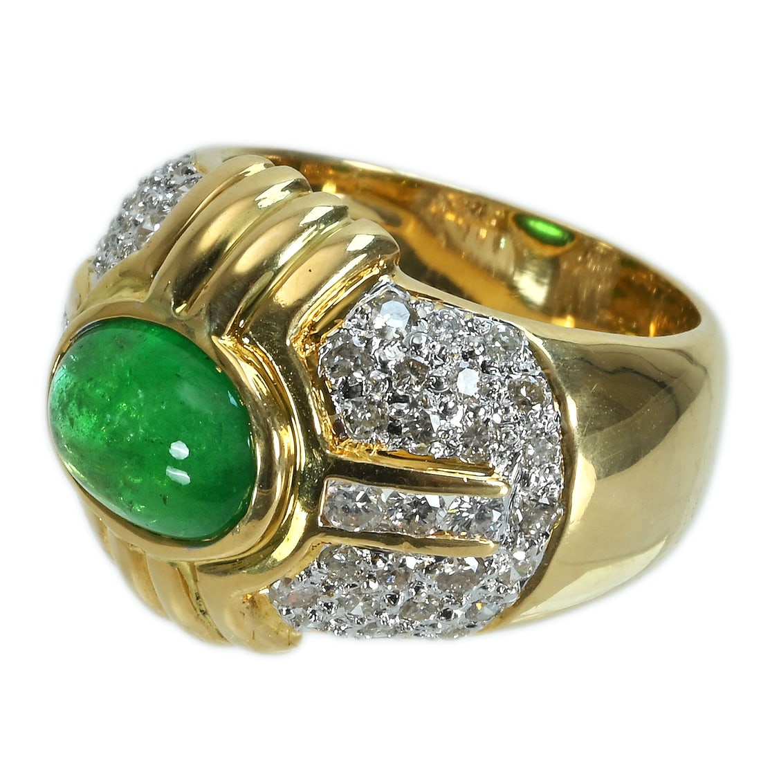 K18 Emerald Diamond Ring - 2