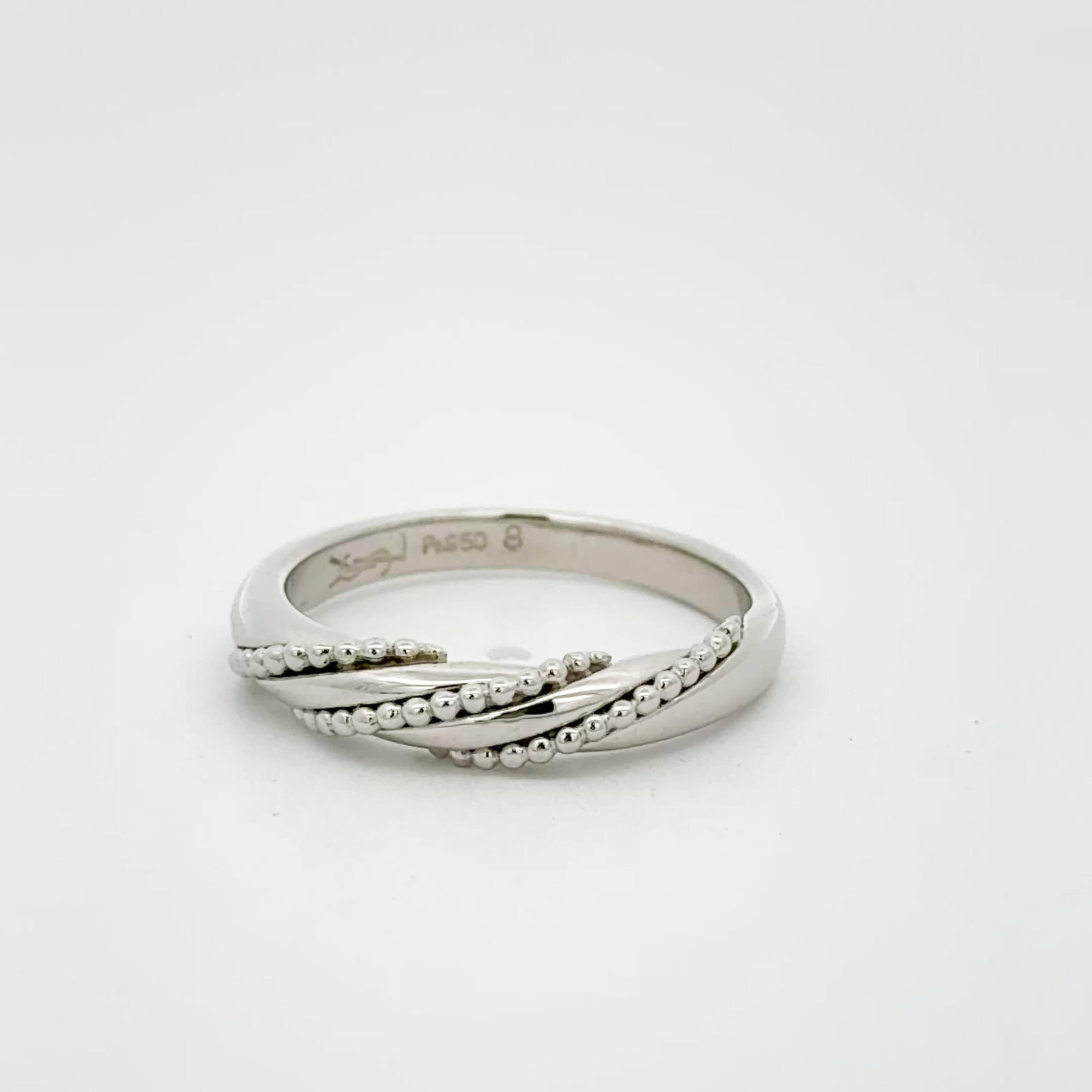 YSL PT950 RING: Type:RING Item Name:YSL PT950 RING Brand:YSL Metal:PT950 Size:5(US) Accessories:N/A
