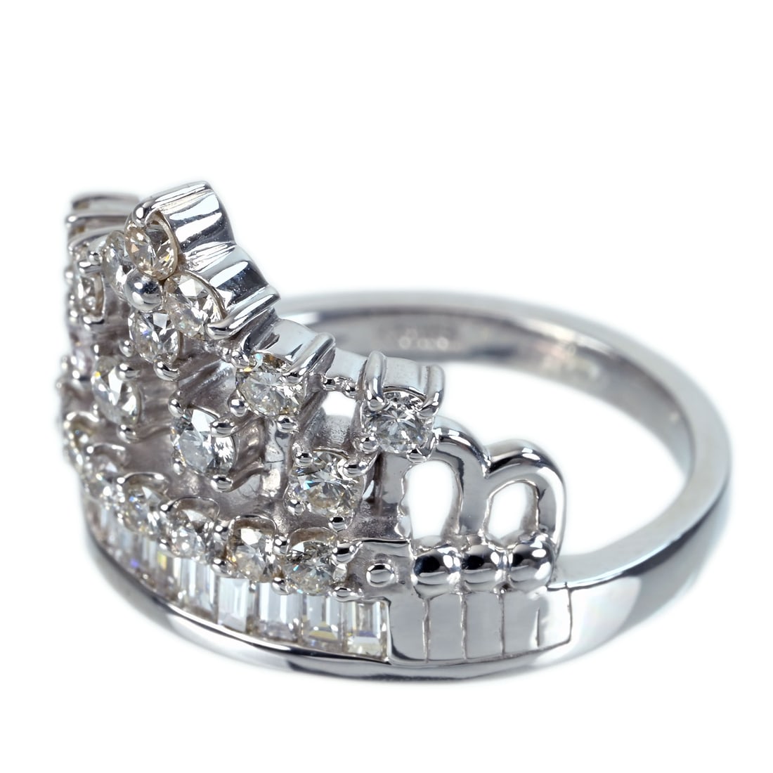 K18WG DIAMOND RING - 4