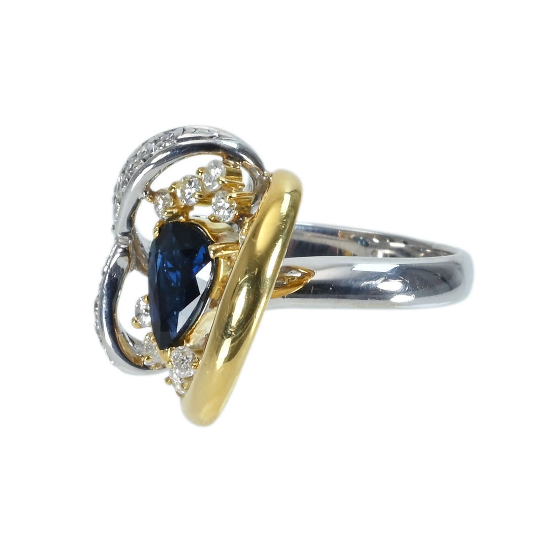 K18 Sapphire Diamond Ring - 2