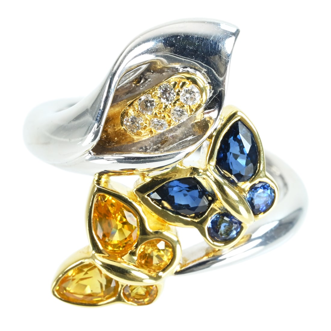 18K Sapphire Daimond Ring: Type: Ring Metal:18K White Gold Sapphire:1.50ct Diamond:0.06ct Size:6.5(US) Signed By: N/A