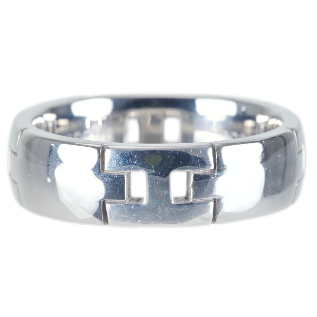 HERMES K18WG Ring: Type: RING Item Name:HERMES K18WG Ring Brand:HERMES Metal:18K Size:9(US) Accessories:N/A