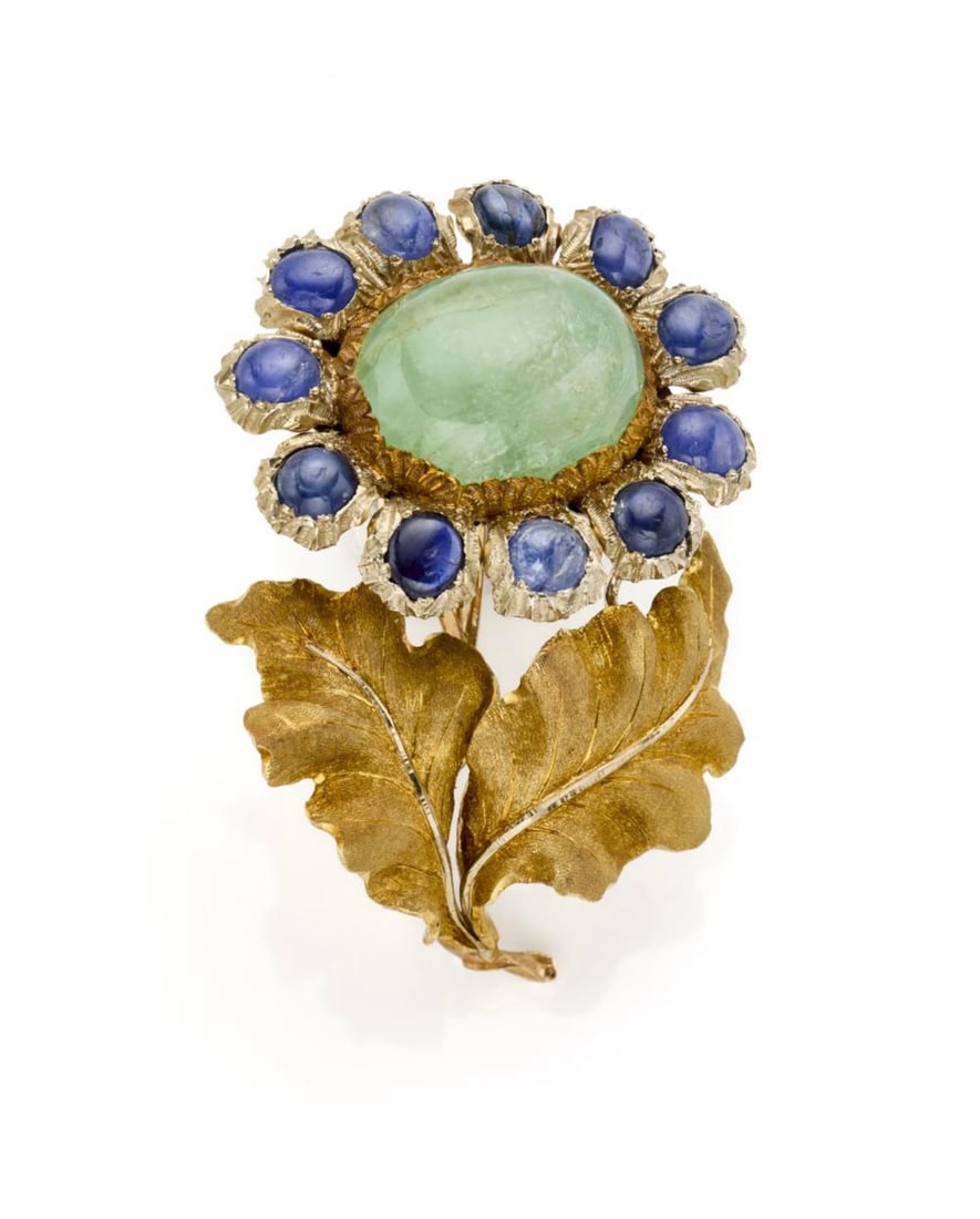 BUCCELLATI K18 Emerald Brooch: Brand:BUCCELLATI Model No.:N/A Emerald:20.00ct Sizs:N/A Material:K18 Signed By:BUCCELLATI Accessories:N/A