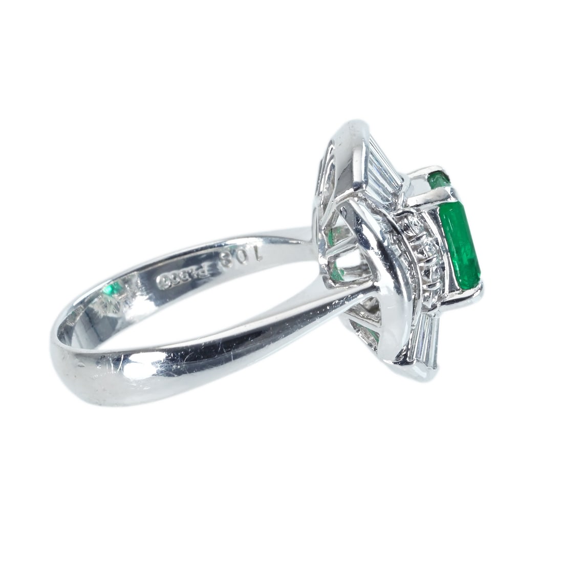 Pt900 Emerald Ring - 3