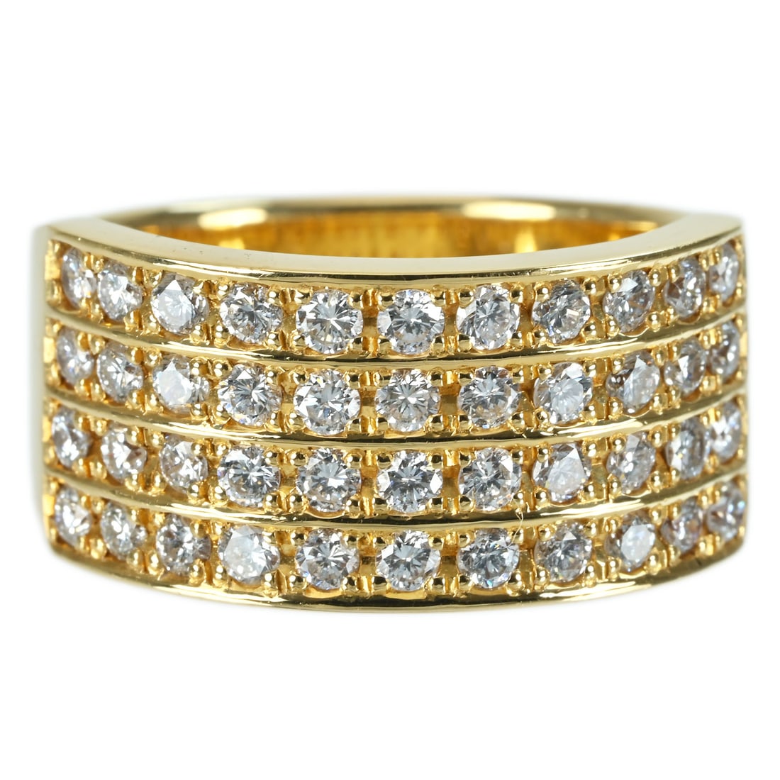 K18 Diamond Ring: Type: Ring Metal:K18 Yellow Gold Diamond:1.18ct Size:7.5(US) Signed By: N/A