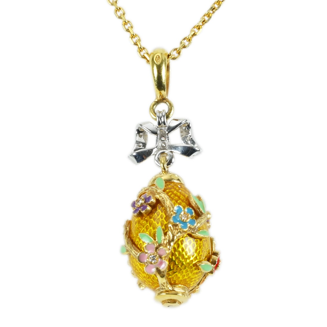 K18YG ENAMEL PENDANT NECKLACE: Type:NECKLACE Item Name:K18YG ENAMEL PENDANT NECKLACE Metal:18K Accessories:N/A