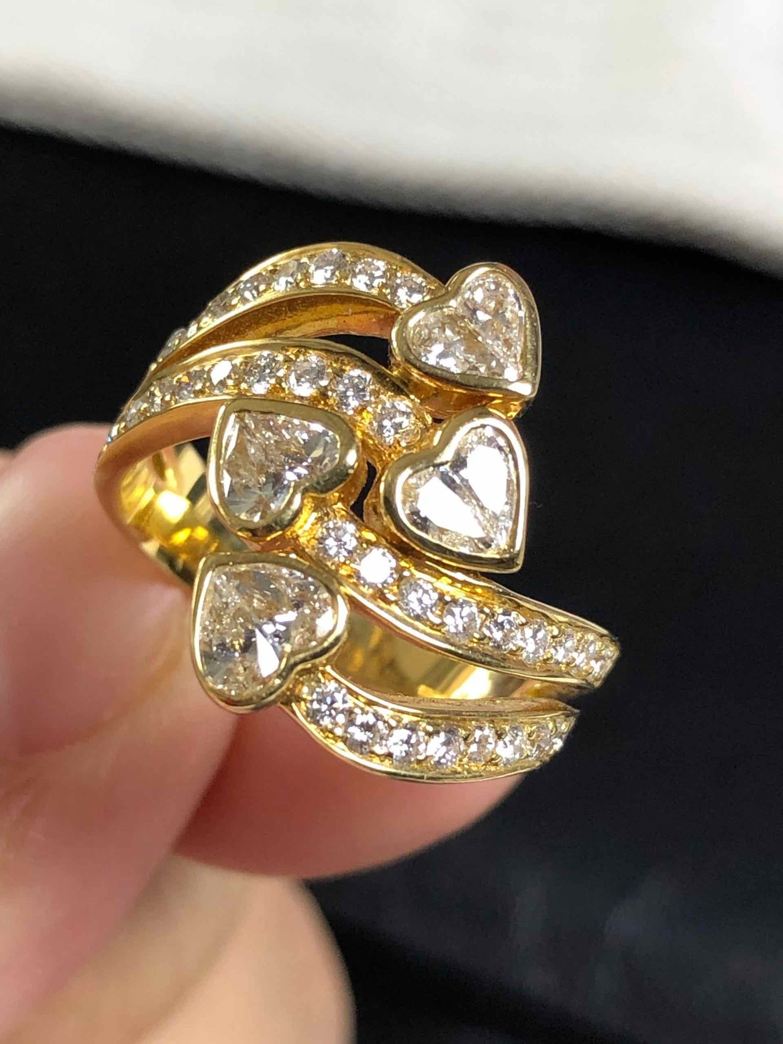 K18YG DIAMOND RING - 3