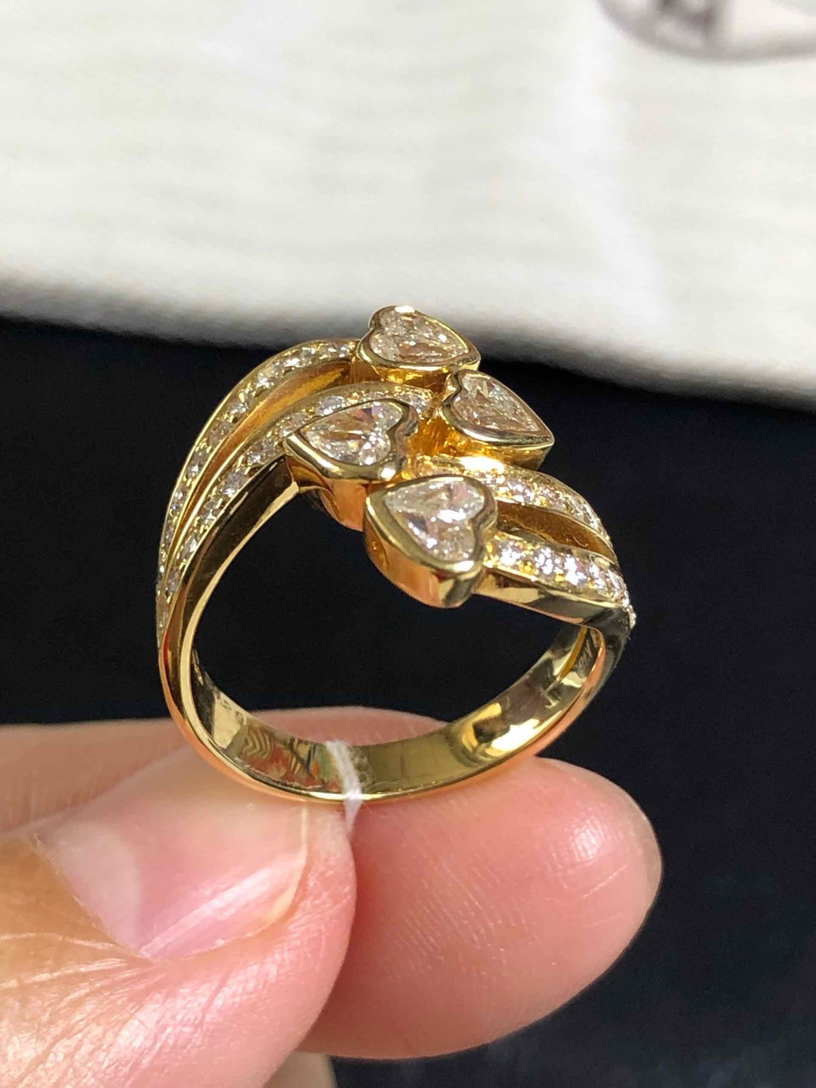 K18YG DIAMOND RING - 4