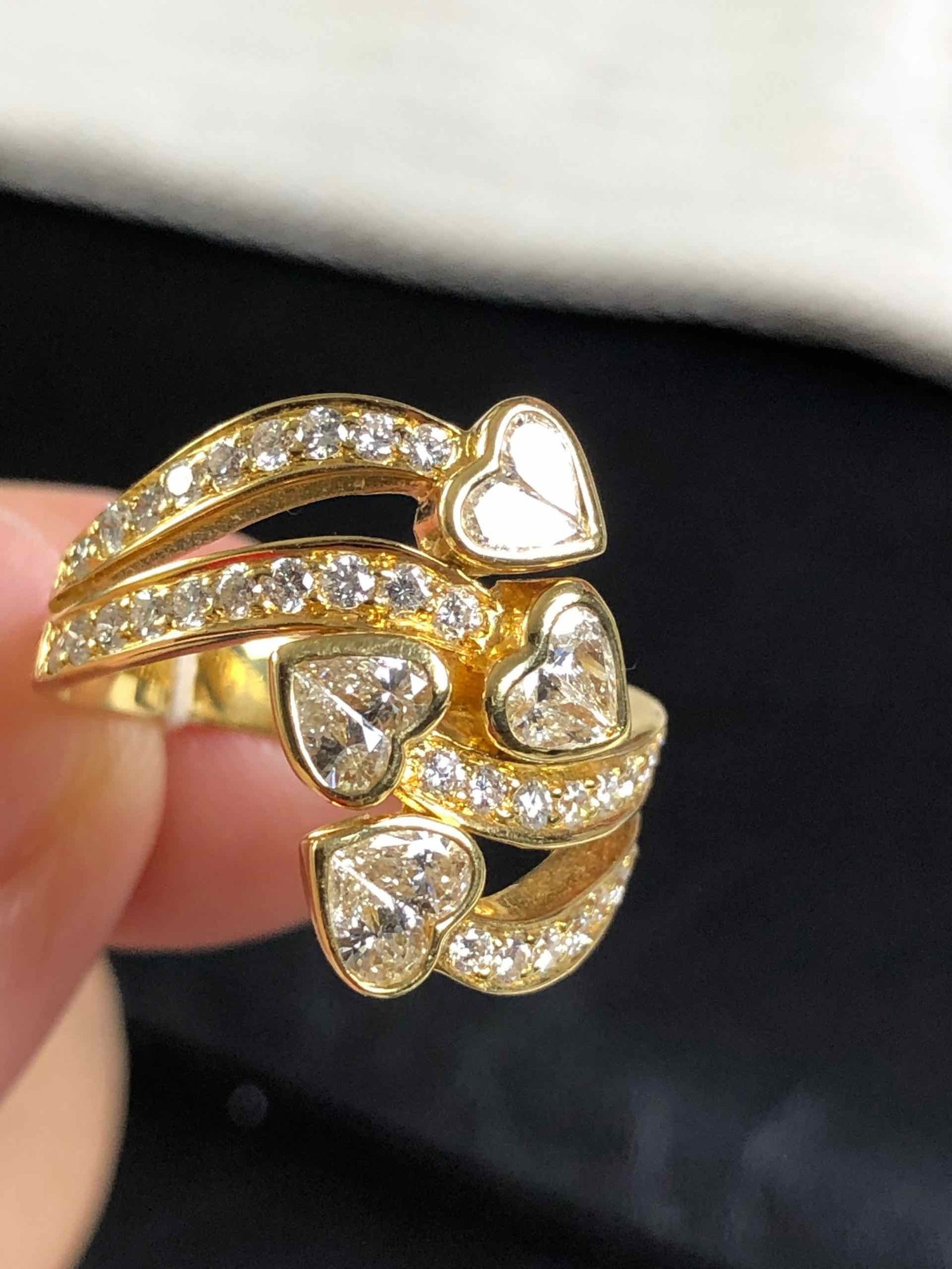 K18YG DIAMOND RING - 5