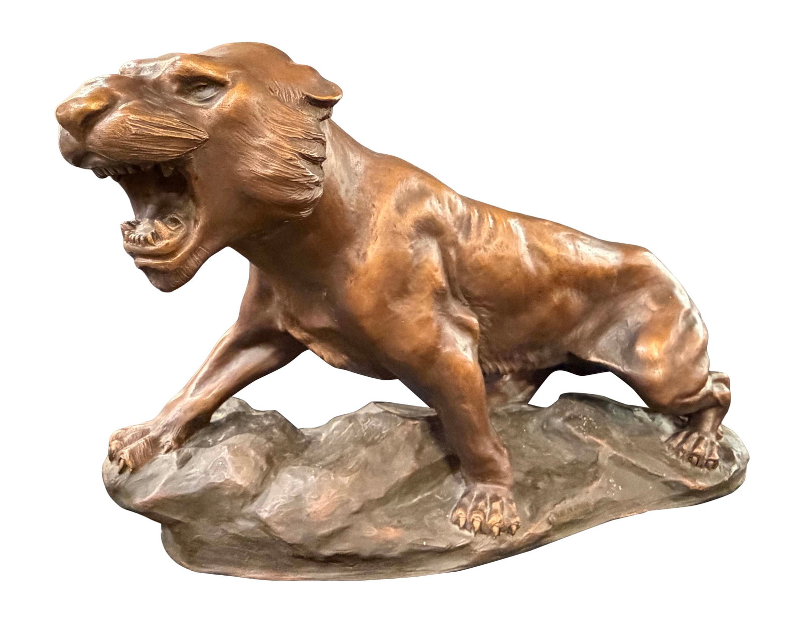 LARGE TERRACOTTA TIGER STATUE, 16"H X 29"W (1 of 5)