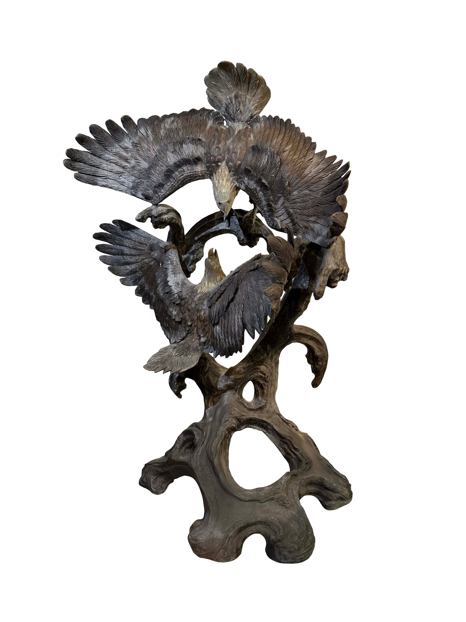 LIFE SIZE BRONZE DOUBLE FIGHTING EAGLES 88" X 66"W (1 of 3)
