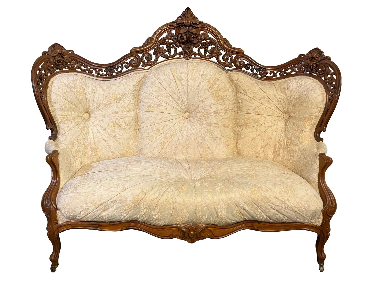 ROSEWOOD LAMINATED J&JW MEEKS SOFA HAWKINS PATTERN, 51"H X 66"W X 24"D (1 of 5)