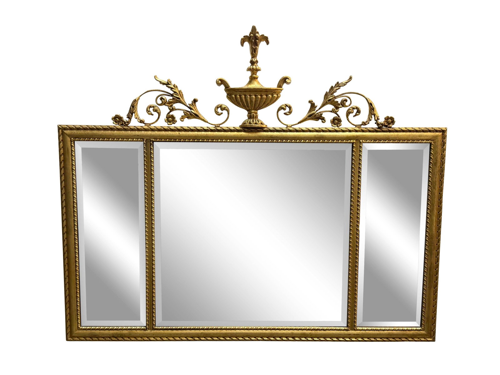 DECORATOR GOLD FRAME WITH TRIPLE BEVEL MIRRORS 43"H X 53"W (1 of 1)