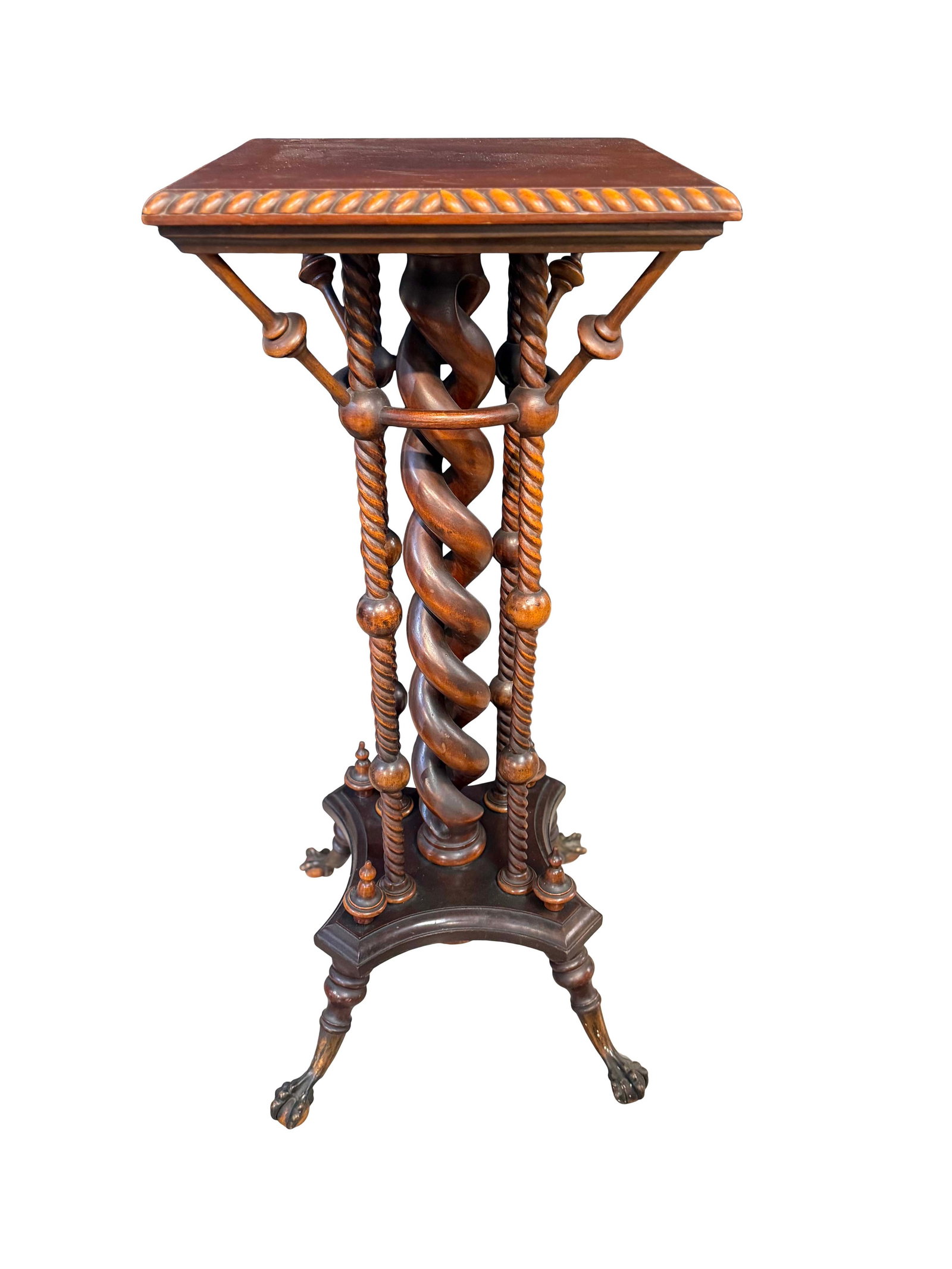 MAHOGANY FANCY MERKLIN OVERSIZE PEDESTAL EXCELLENT CONDITION, SIZE 40"H TOP 16" X 16" (1 of 2)