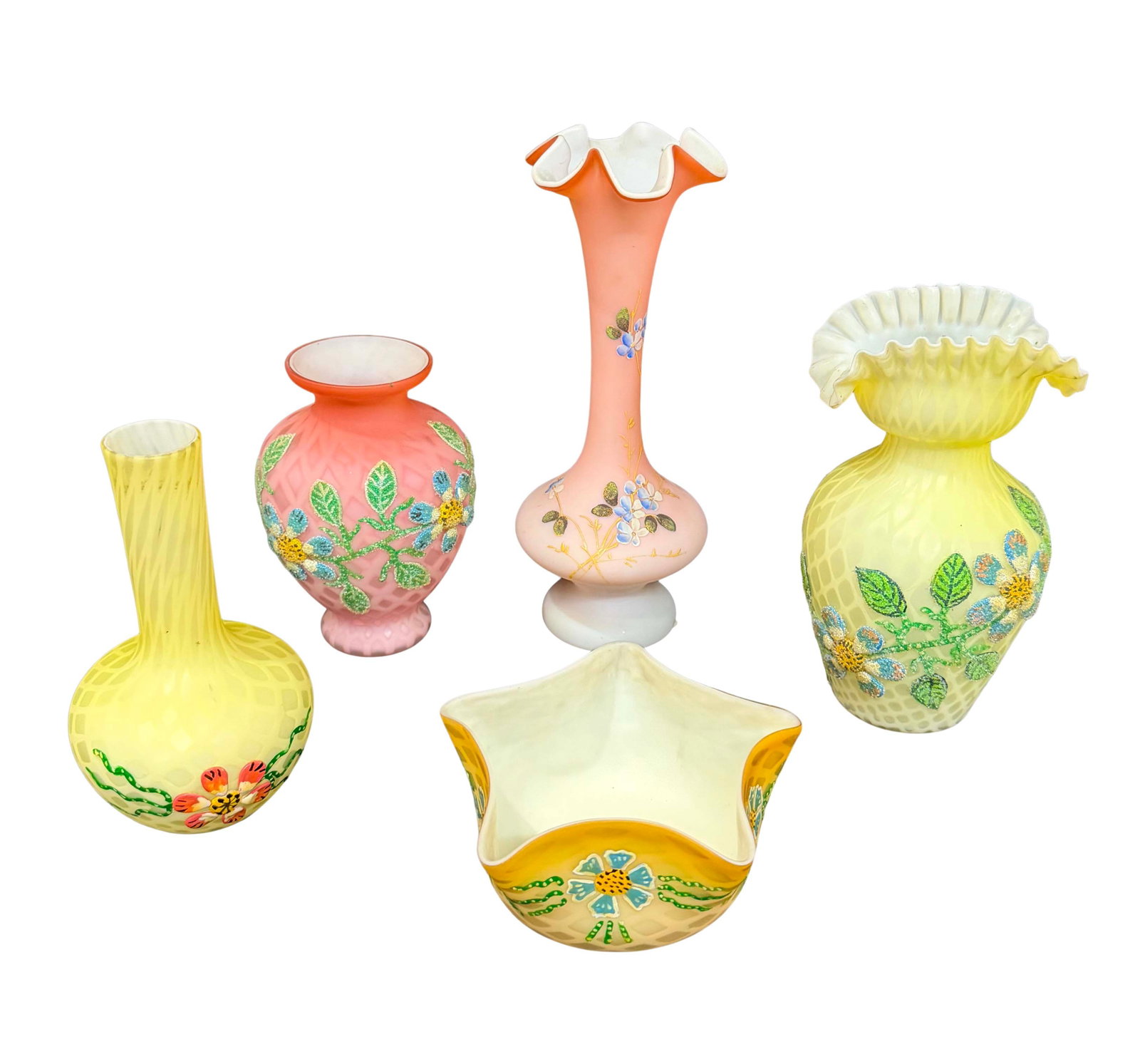 GROUP OF 5 PC OF VICTORIAN GLASS (1 of 1)