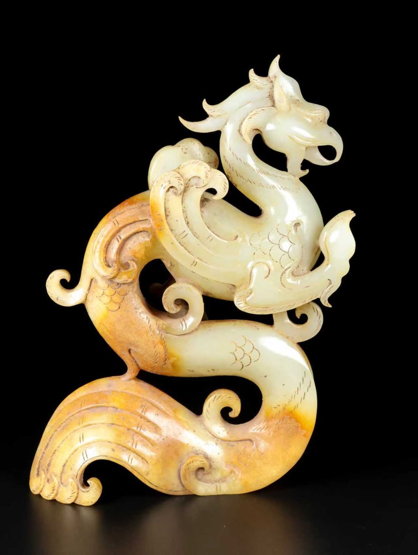 Old Collection Hetian Jade Carved Phoenix Statue: Old Collection Hetian Jade Carved Phoenix Statue Size: 14×6.5×20cm Weight: 879 g