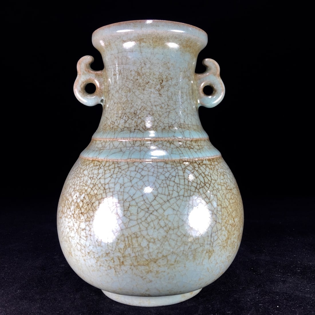 Chinese Song Dynasty Ru Ware Porcelain Double-Handled Vase (1 of 9)