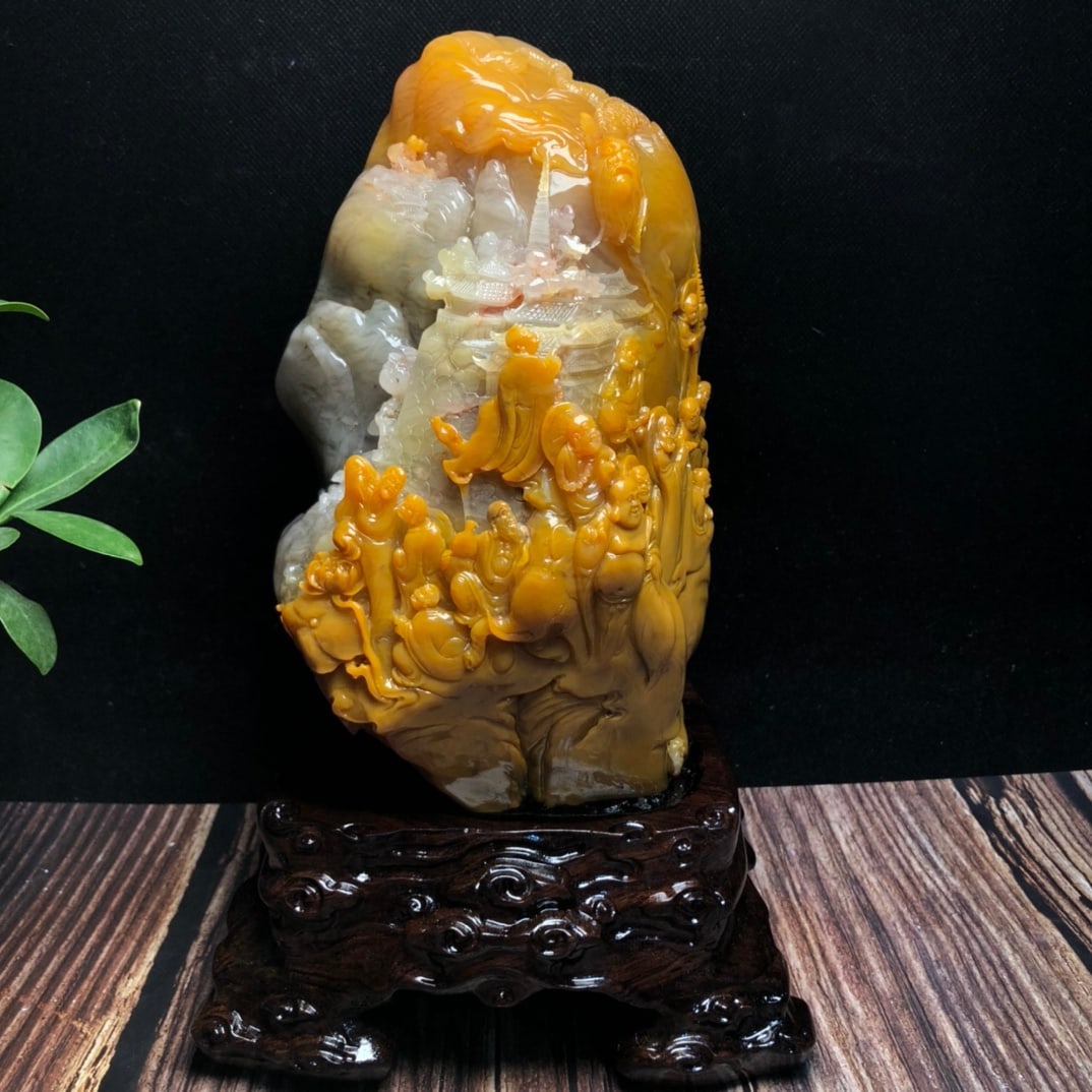 Old Collection Shoushan Tianhuang Stone Carved Eighteen Arhats Statue (1 of 9)