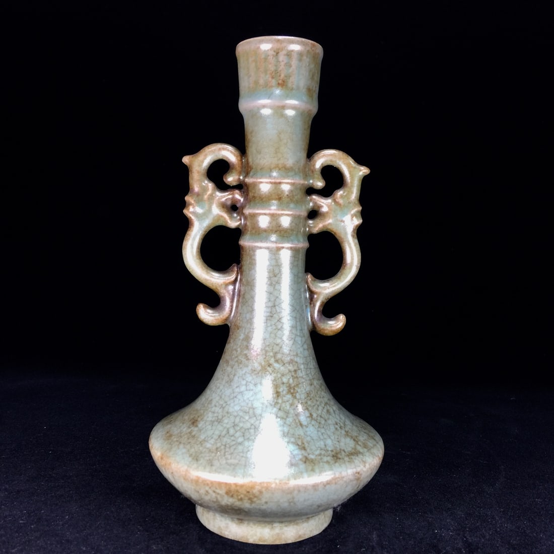 Chinese Song Dynasty Ru Ware Porcelain Double-Handled Vase (1 of 9)