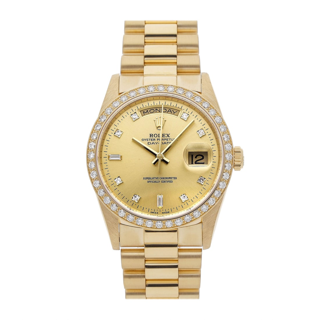Rolex Day-Date Automatic 36mm Gold Diamonds Mens President Bracelet Watch 18348 (1 of 4)