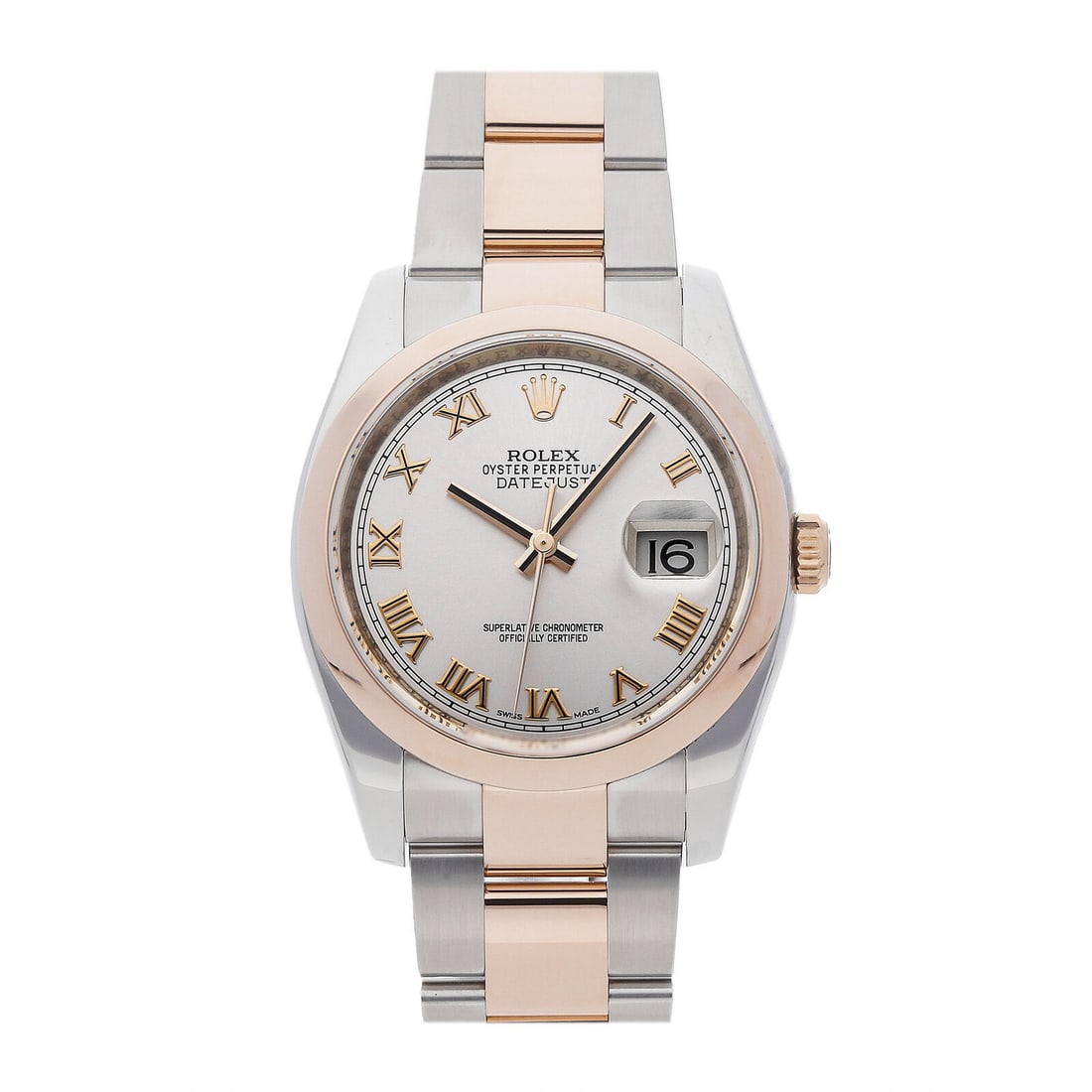Rolex Datejust Automatic Steel Everose Gold Mens Oyster Bracelet Watch 116201 (1 of 4)
