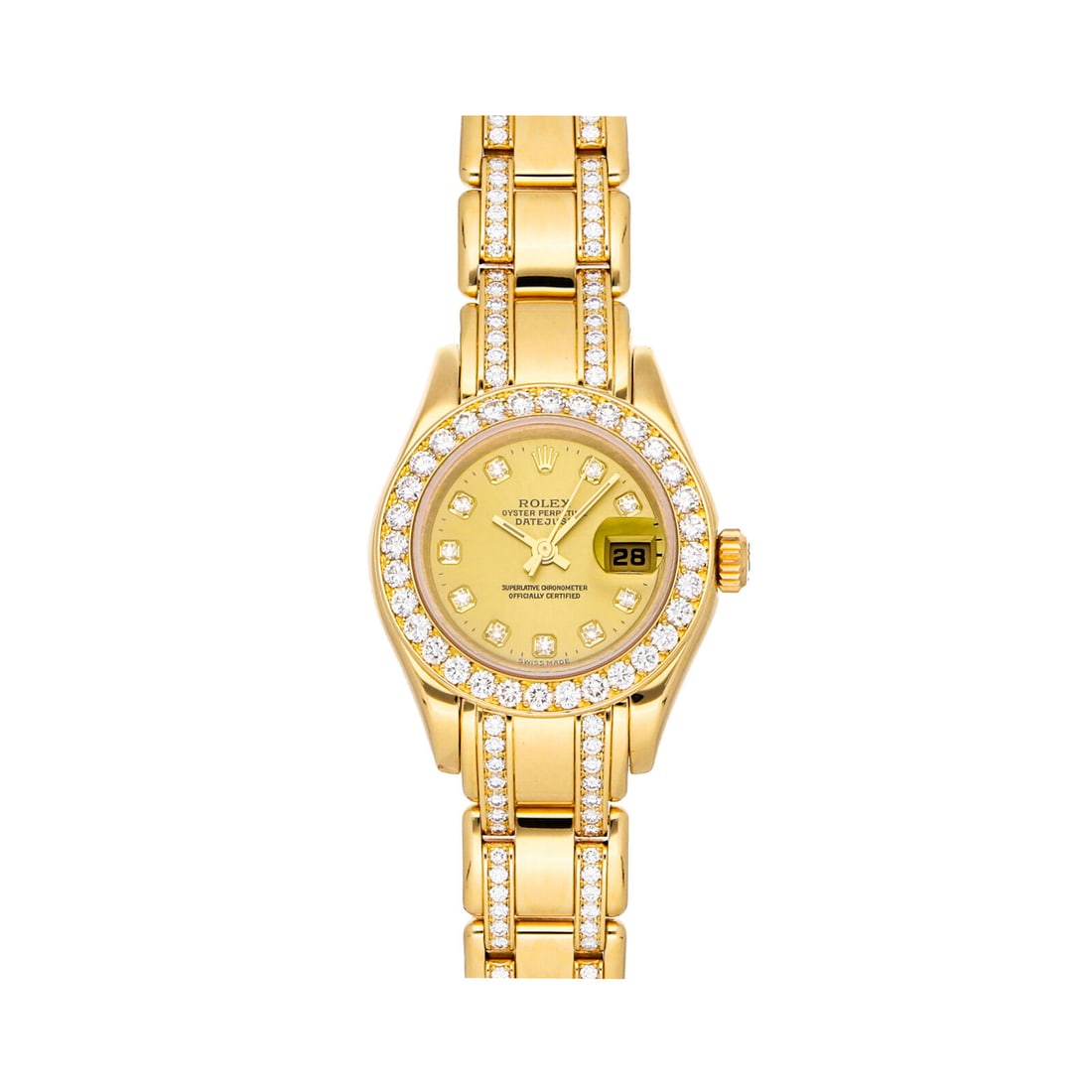Rolex Datejust Automatic 29mm Yellow Gold Diamonds Ladies Bracelet Watch 69298 (1 of 4)