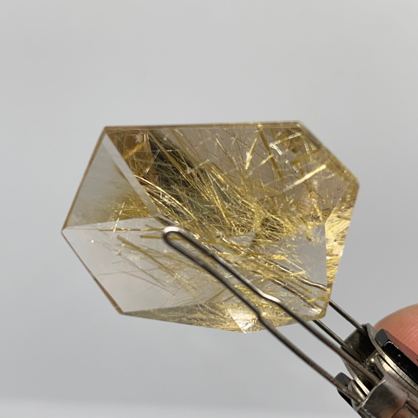 Rare Natural Golden Quartz Crystal by Francis J. Sperisen: A highly transparent 36.33ct golden quartz gemstone with excellent light return and a vibrant sunny hue. Natural golden quartz of this size and vibrant sunshine hue is incredibly scarce. This piece or