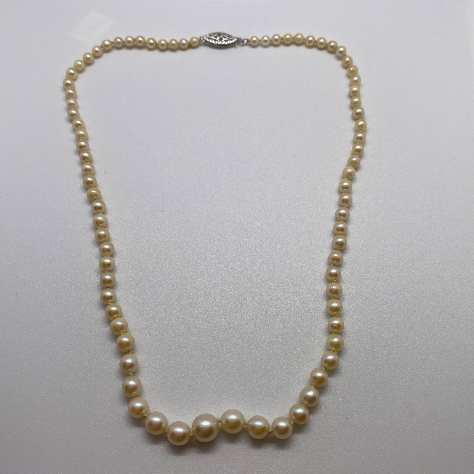 Heirloom 14K White Gold Cultured Pearl Necklace 16-Inch (1 of 3)