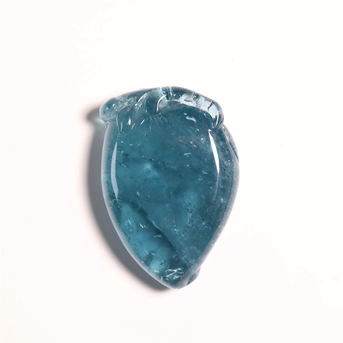 A beautiful raw mineral glue-free blue tourmaline Ganoderma lucidum longevity pendant (1 of 3)