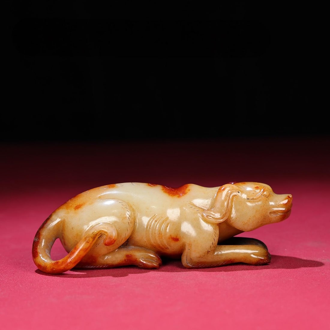 A beautiful Hetian white jade birth pit Qinwang Cai handle (1 of 9)